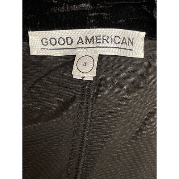 Good American Women's Robe Kimono Black Velvet Wrap Belt Viscose Jacket Large - Picture 9 of 12